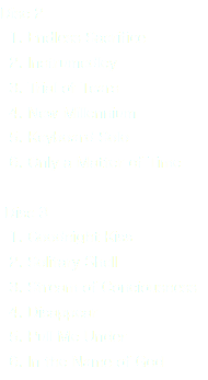 Disc 2 1. Endless Sacrifice 2. Instrumedley 3. Trial of Tears 4. New Millennium 5. Keyboard Solo 6. Only a Matter of Time Disc 3 1. Goodnight Kiss 2. Solitary Shell 3. Stream of Conciousness 4. Disappear 5. Pull Me Under 6. In the Name of God