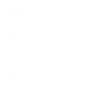 Disc 1 1. The Root Of All Evil 2. I Walk Beside You 3. Another Won 4. Afterlife 5. Under A Glass Moon 6. Innocence Faded 7. Raise The Knife 8. The Spirit Carries On Disc 2 1. Six Degrees Of Inner Turbulence 2. Vacant 3. The Answer Lies Within 4. Sacrificed Sons Disc 3 1. Octavarium 2. Metropolis